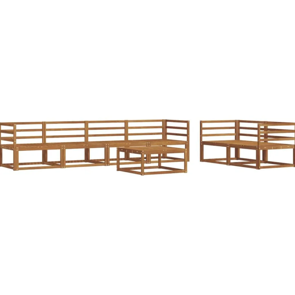 vidaXL Ensemble de canapés d'extérieur 7 pcs Naturel et Crème