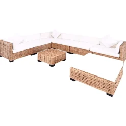 vidaXL Ensemble de canapés 27 pcs Rotin naturel