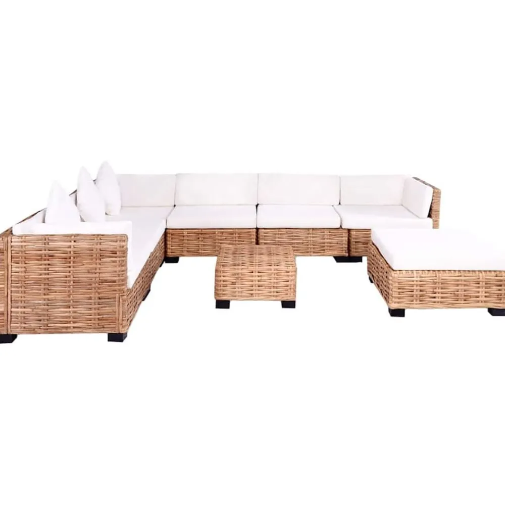 vidaXL Ensemble de canapés 27 pcs Rotin naturel