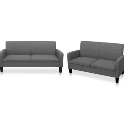 Canapés-vidaXL Ensemble de canapés 2 pcs Tissu Gris foncé