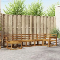 Ensembles De Meubles-vidaXL Ensemble de canapés d'extérieur 7 pcs Naturel