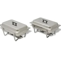 vidaXL Ensemble de chauffe-plats 2 pcs Acier inoxydable