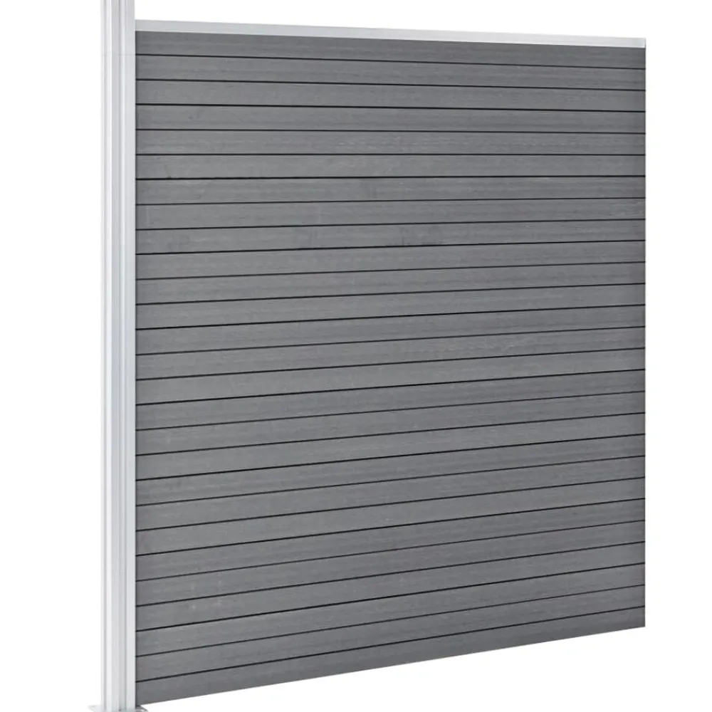 vidaXL Ensemble de clôture WPC 2 Carré + 1 Incliné 446 x 186 cm