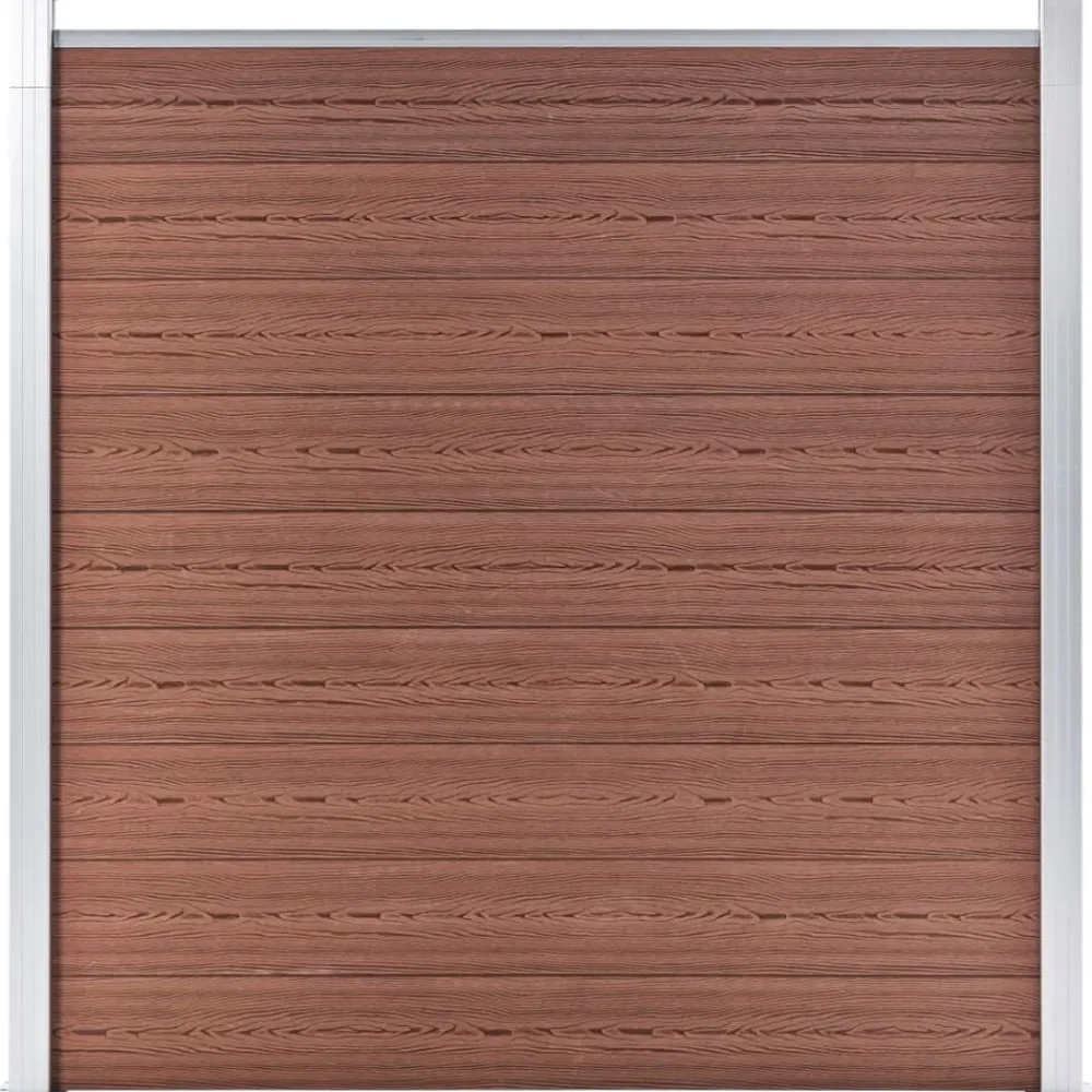 vidaXL Ensemble de clôture WPC 3 Carré + 1 Incliné 619 x 186 cm