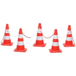 Signalétique-vidaXL Ensemble de cônes avec 10 m de chaîne Rouge et blanc