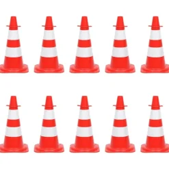 Signalétique-vidaXL Ensemble de cônes avec 10 m de chaîne Rouge et blanc