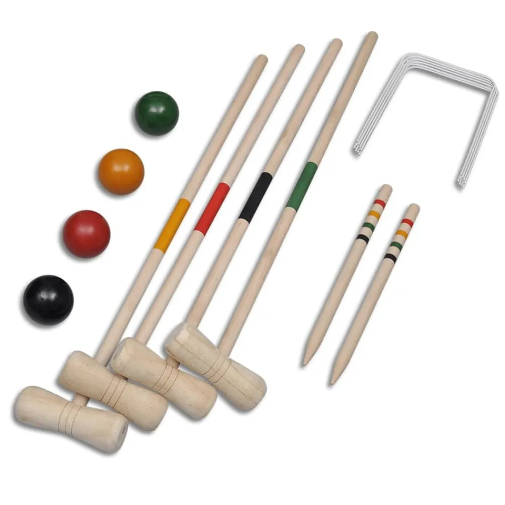vidaXL Ensemble de croquet en bois pour 4 joueurs
