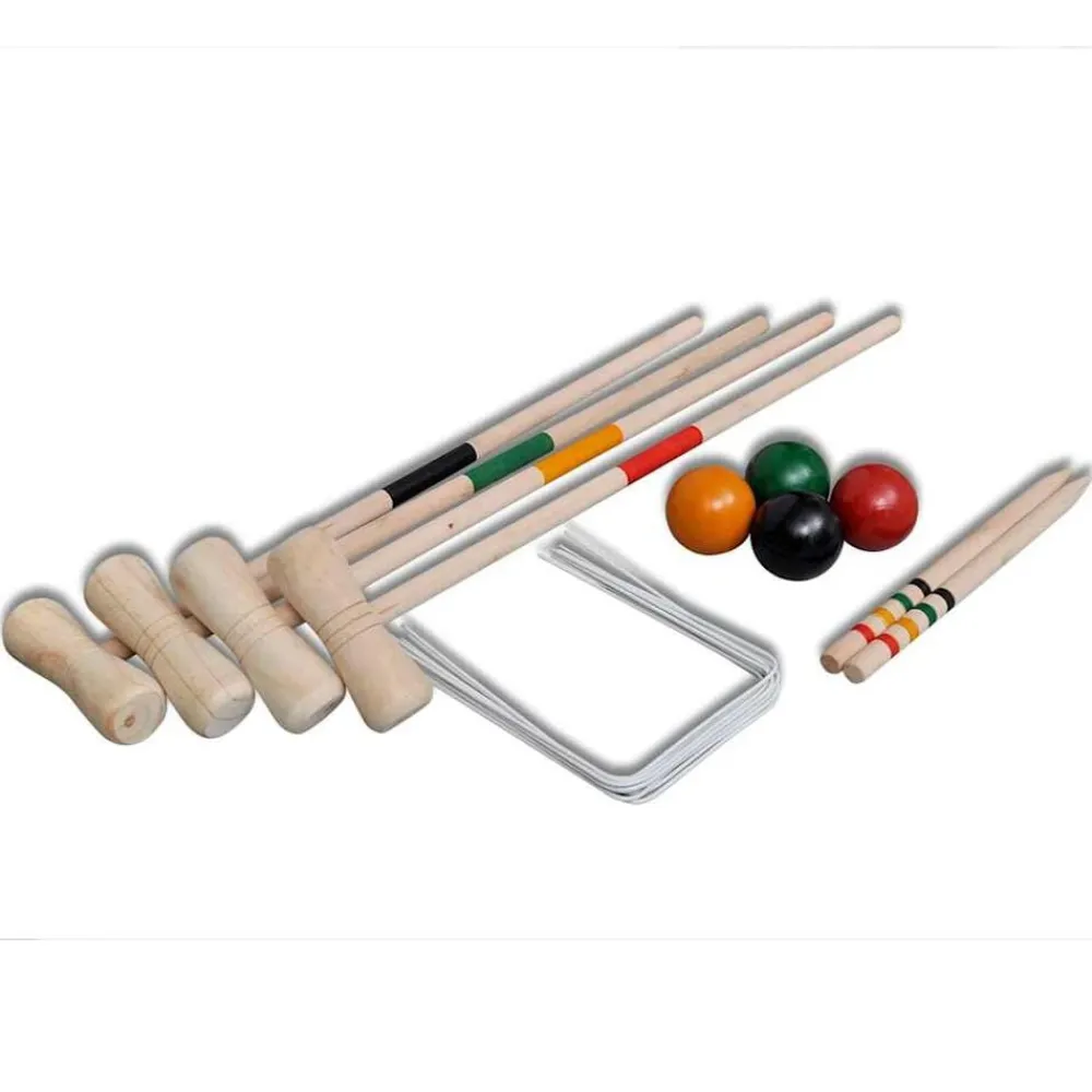 vidaXL Ensemble de croquet en bois pour 4 joueurs