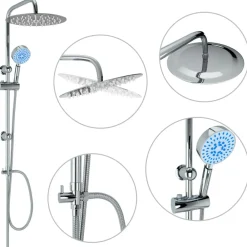 Plomberie-vidaXL Ensemble de douche à deux têtes avec douchette Acier inoxydable