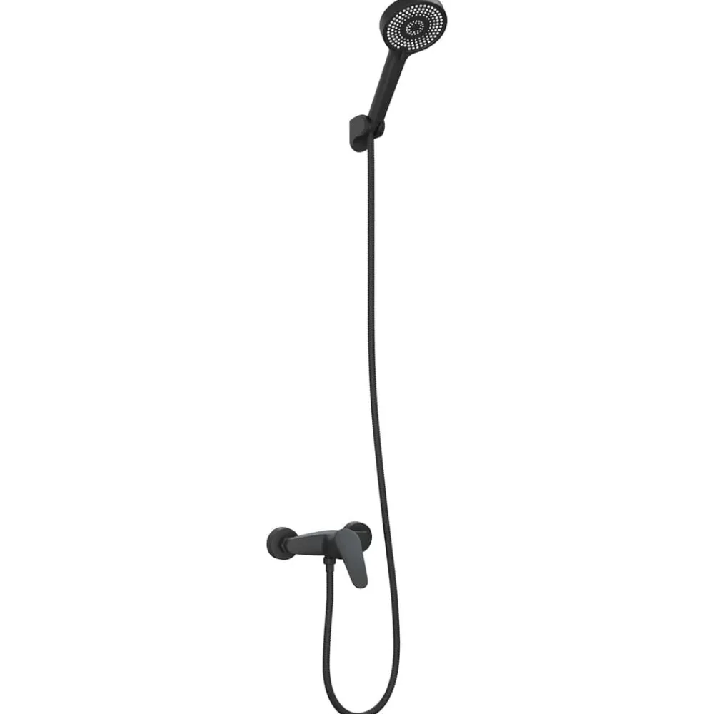 Plomberie-vidaXL Ensemble de Douche G 1 / 2 pouces Noir