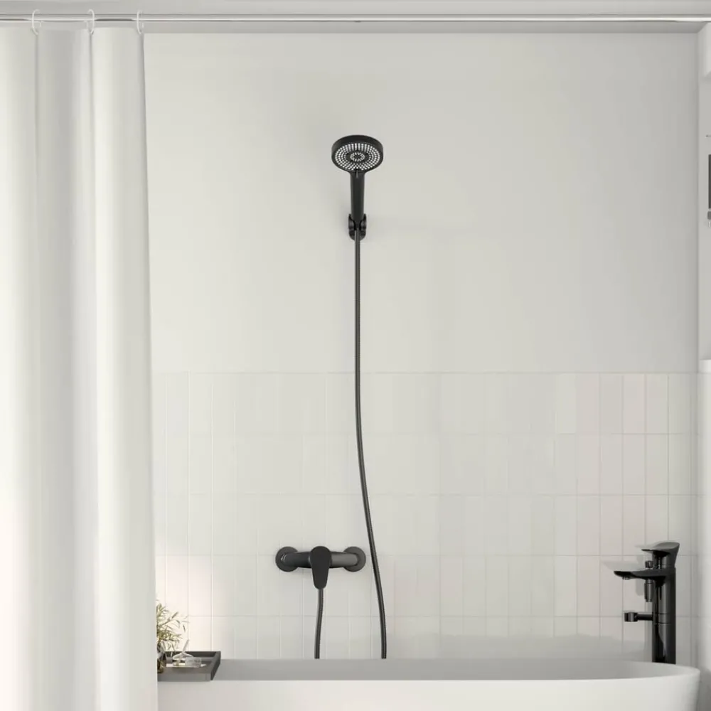 Plomberie-vidaXL Ensemble de Douche G 1 / 2 pouces Noir