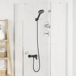 Plomberie-vidaXL Ensemble de Douche G 1 / 2 pouces Noir