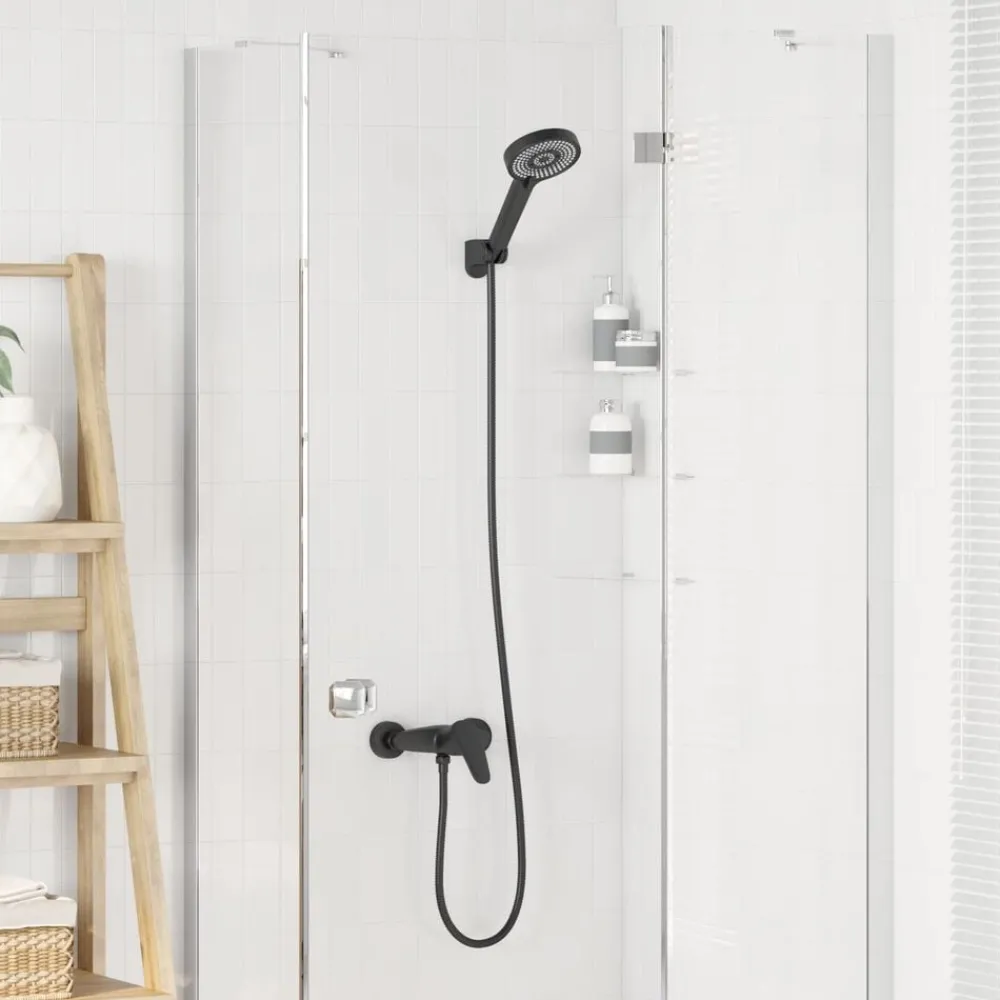 Plomberie-vidaXL Ensemble de Douche G 1 / 2 pouces Noir