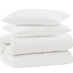 vidaXL Ensemble de Duvet 3 pcs Blanc Microfibre et Plumes D'oie