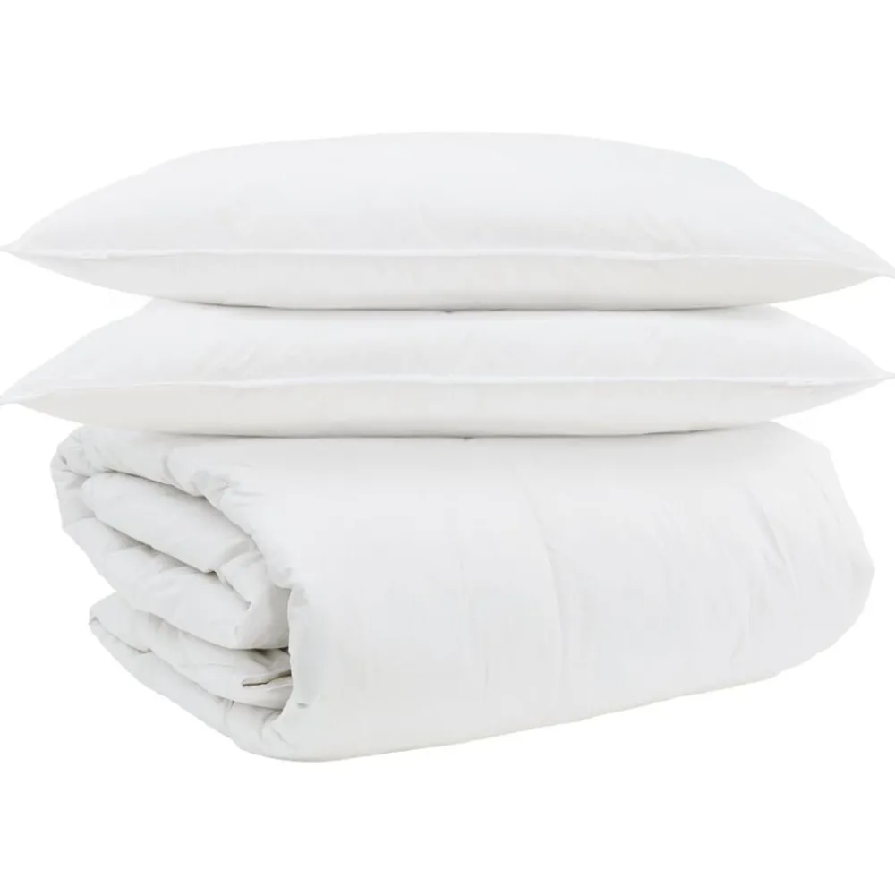 vidaXL Ensemble de Duvet avec oreiller 3 pcs Blanc Plume de canard