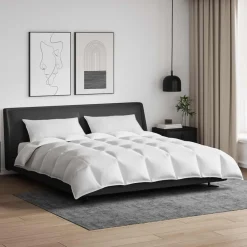 vidaXL Ensemble de Duvet avec oreiller 3 pcs Blanc Plume de canard