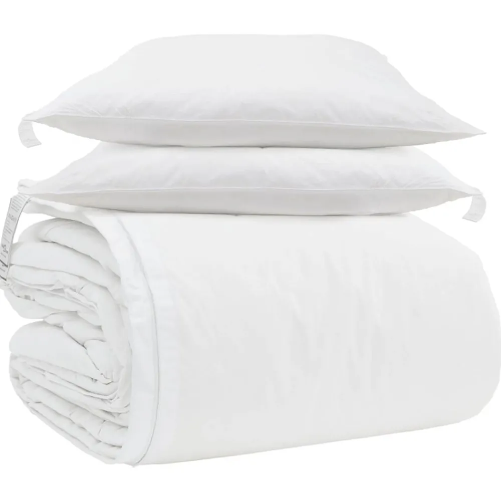 vidaXL Ensemble de Duvet avec oreiller 3 pcs Blanc Plume de canard