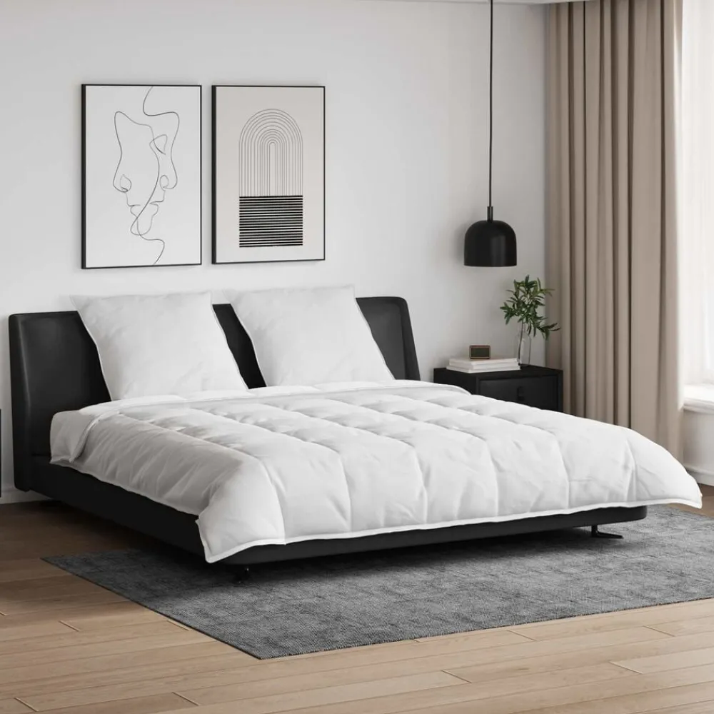 vidaXL Ensemble de Duvet avec oreiller 3 pcs Blanc Plume de canard