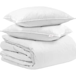 vidaXL Ensemble de Duvet avec oreiller 3 pcs Blanc Plume de canard