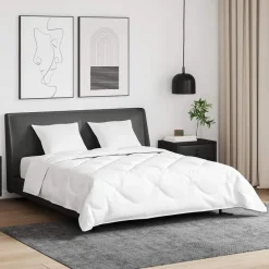 vidaXL Ensemble de Duvet avec oreiller 3 pcs Blanc Plume de canard