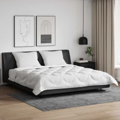 vidaXL Ensemble de Duvet 3 pcs Blanc Microfibre et Plumes D'oie