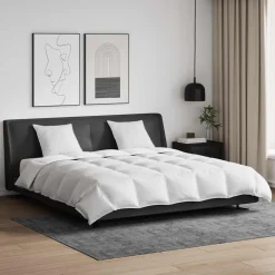 vidaXL Ensemble de Duvet avec oreiller 3 pcs Blanc Plume de canard