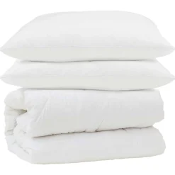 Linge-vidaXL Ensemble de Duvet 3 pcs Blanc Microfibre et Plumes D'oie