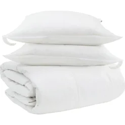 vidaXL Ensemble de Duvet avec oreiller 3 pcs Blanc Plume de canard
