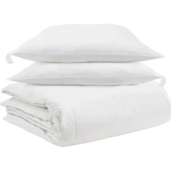 Linge-vidaXL Ensemble de Duvet avec oreiller 3 pcs Blanc Plume de canard