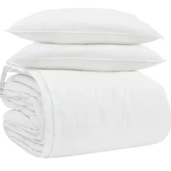 vidaXL Ensemble de Duvet avec oreiller 3 pcs Blanc Plume de canard