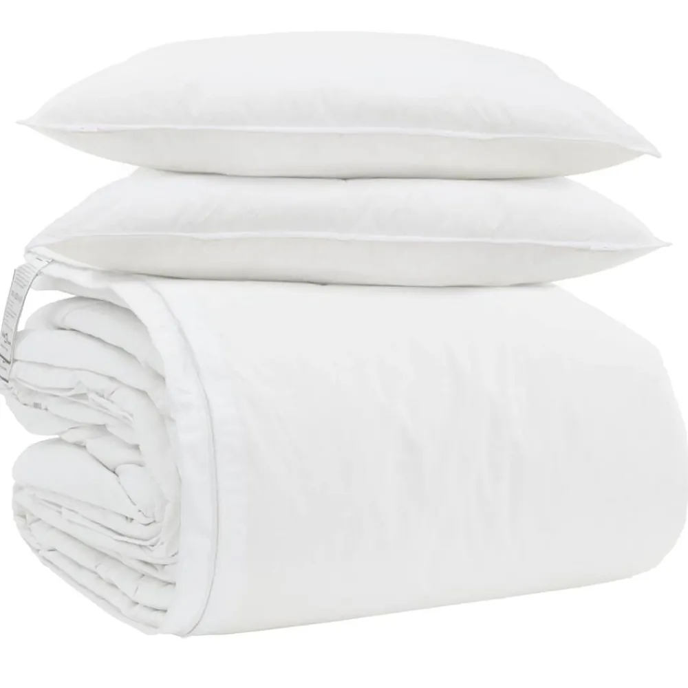 vidaXL Ensemble de Duvet avec oreiller 3 pcs Blanc Plume de canard