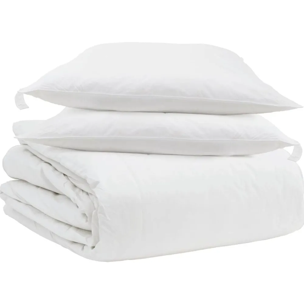 Linge-vidaXL Ensemble de Duvet avec oreiller 3 pcs Blanc Plume de canard