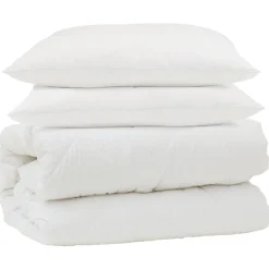 vidaXL Ensemble de Duvet 3 pcs Blanc Microfibre et Plumes D'oie