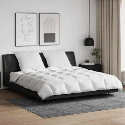 vidaXL Ensemble de Duvet avec oreiller 3 pcs Blanc Plume de canard