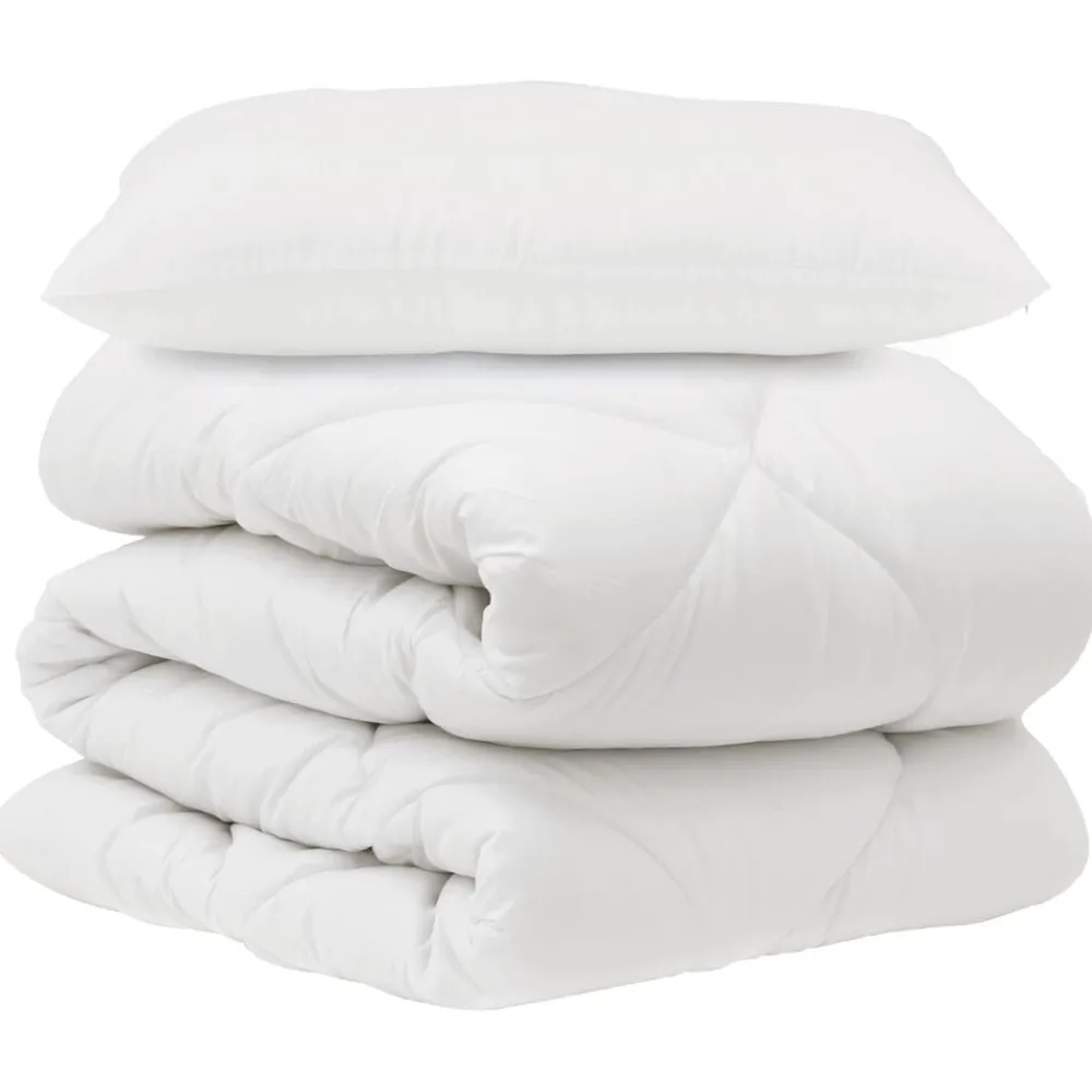 vidaXL Ensemble de Duvet avec oreiller 2 pcs Blanc Microfibre