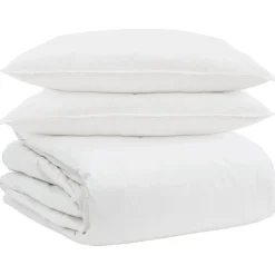 vidaXL Ensemble de Duvet avec oreiller 3 pcs Blanc Plume de canard