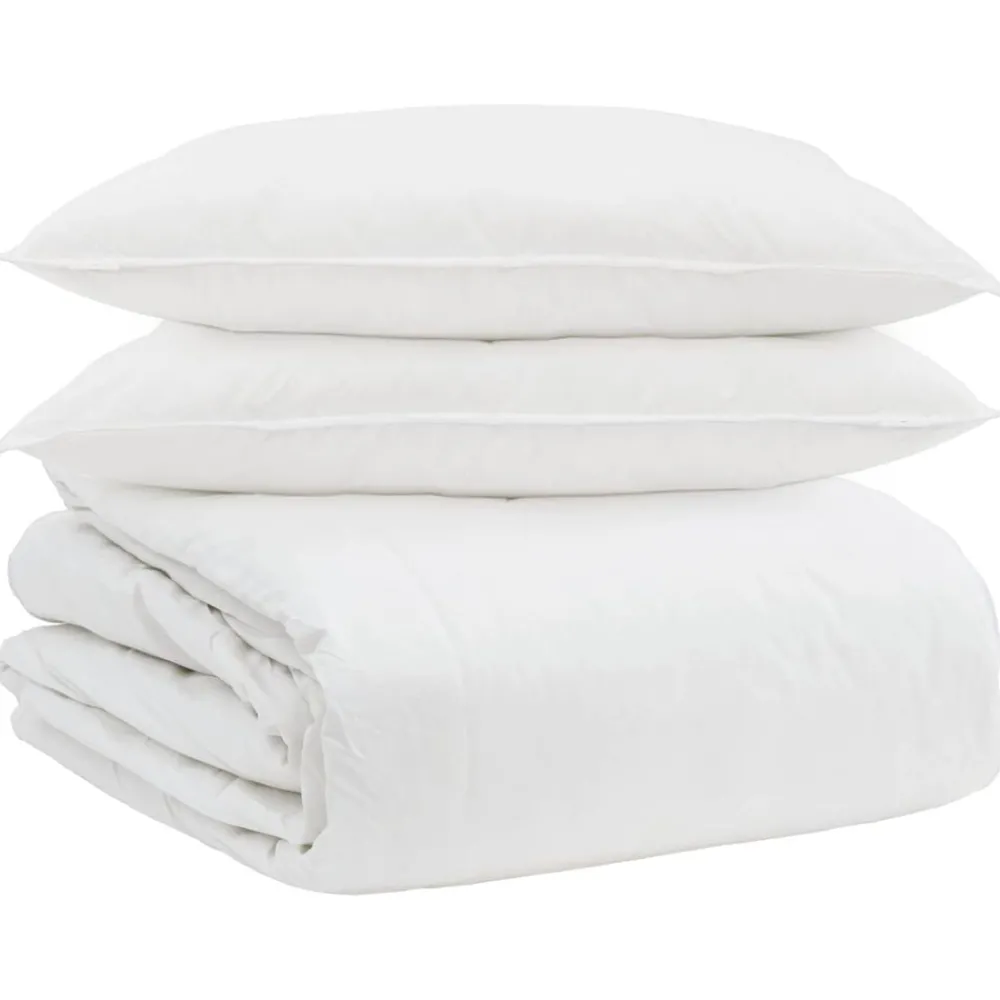 vidaXL Ensemble de Duvet avec oreiller 3 pcs Blanc Plume de canard