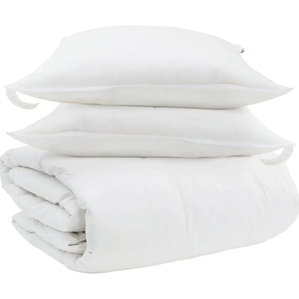 vidaXL Ensemble de Duvet avec oreiller 3 pcs Blanc Plume de canard