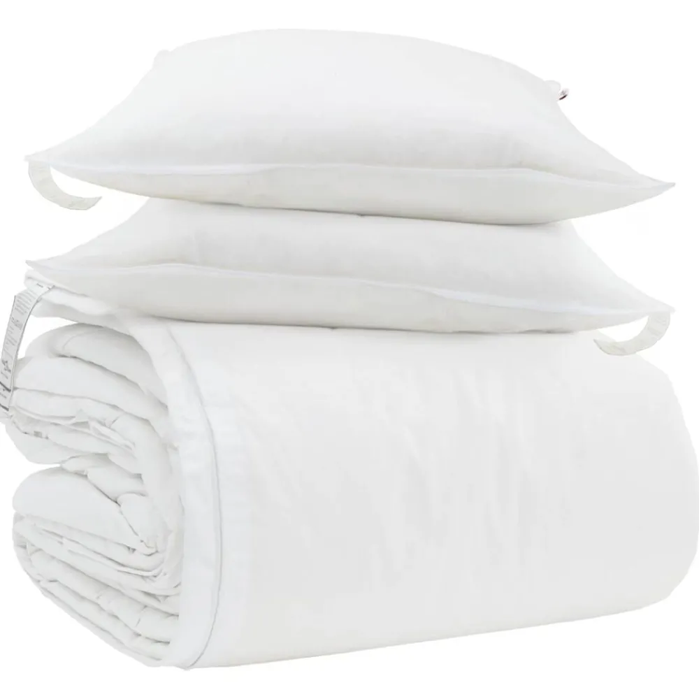 vidaXL Ensemble de Duvet avec oreiller 3 pcs Blanc Plume de canard