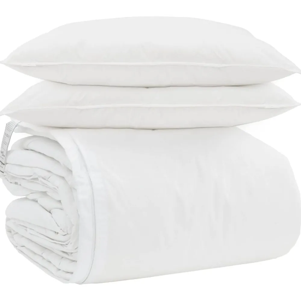 vidaXL Ensemble de Duvet avec oreiller 3 pcs Blanc Plume de canard