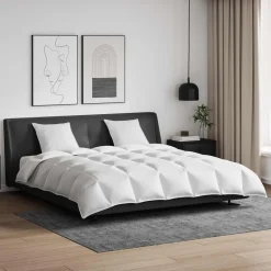 vidaXL Ensemble de Duvet avec oreiller 3 pcs Blanc Plume de canard