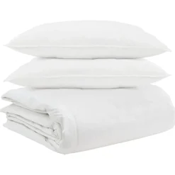 vidaXL Ensemble de Duvet avec oreiller 3 pcs Blanc Plume de canard