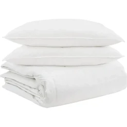 vidaXL Ensemble de Duvet avec oreiller 3 pcs Blanc Plume de canard