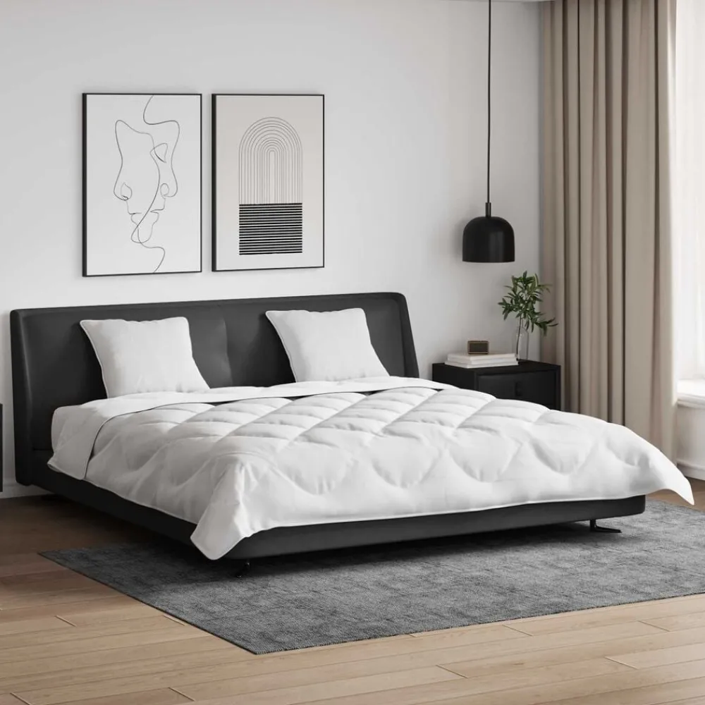 vidaXL Ensemble de Duvet 3 pcs Blanc Microfibre et Plumes D'oie