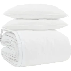 vidaXL Ensemble de Duvet avec oreiller 3 pcs Blanc Plume de canard