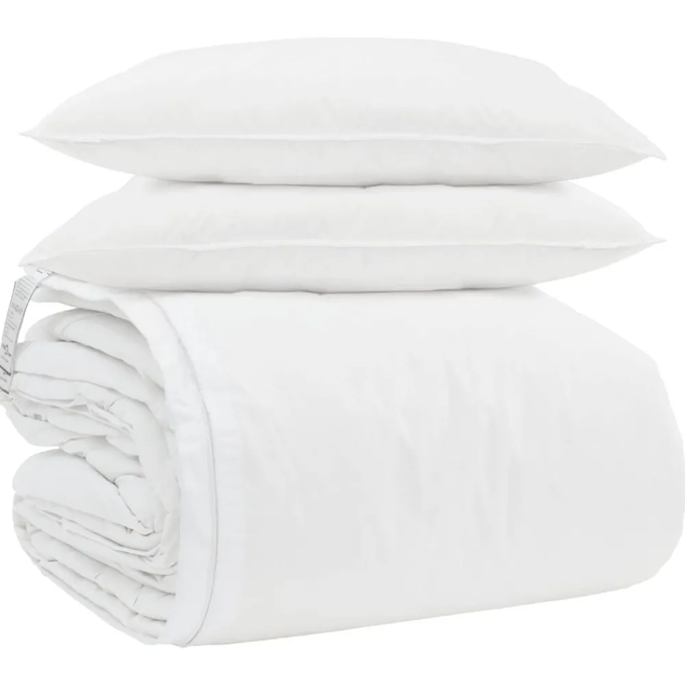vidaXL Ensemble de Duvet avec oreiller 3 pcs Blanc Plume de canard