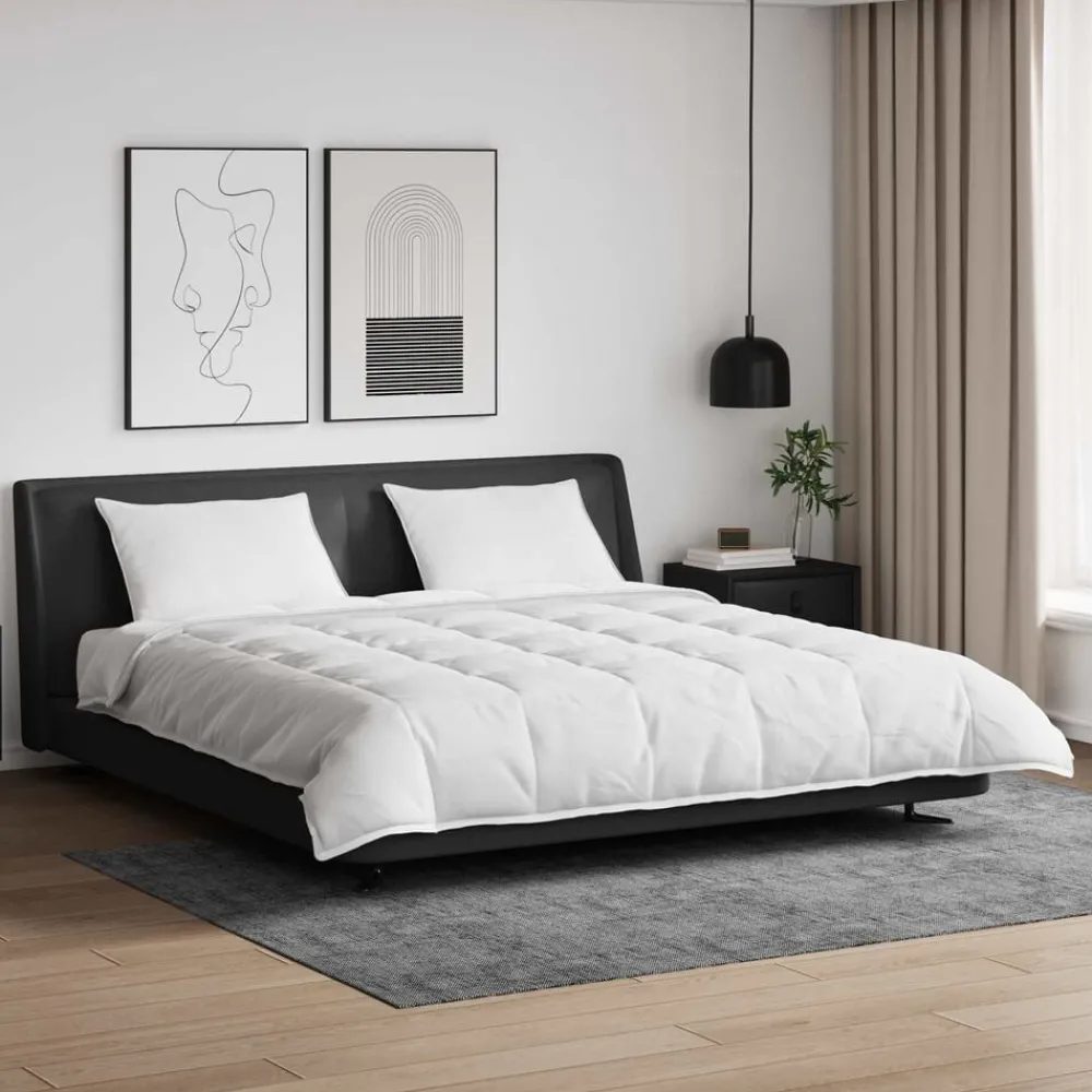 vidaXL Ensemble de Duvet avec oreiller 3 pcs Blanc Plume de canard