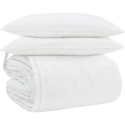 vidaXL Ensemble de Duvet avec oreiller 3 pcs Blanc Plume de canard
