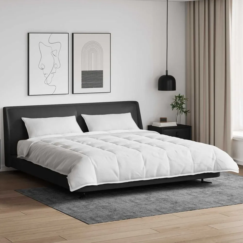 vidaXL Ensemble de Duvet avec oreiller 3 pcs Blanc Plume de canard