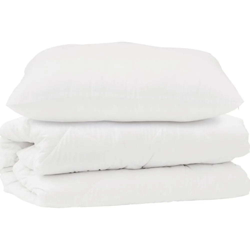 Linge-vidaXL Ensemble de Duvet avec oreiller 2 pcs Blanc Microfibre